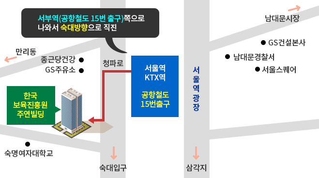 한국영유아보육·교육진흥원 찾아오시는길 약도